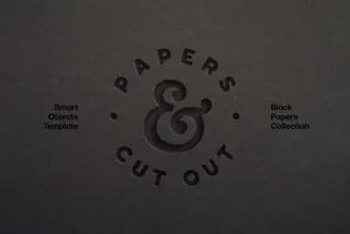 Dark Cut Out Paper Mockup