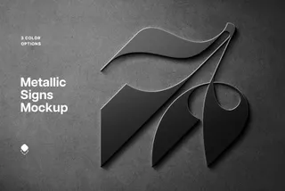 Stainless Metal Sign Mockups