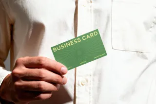 Handheld Business Card Mockup