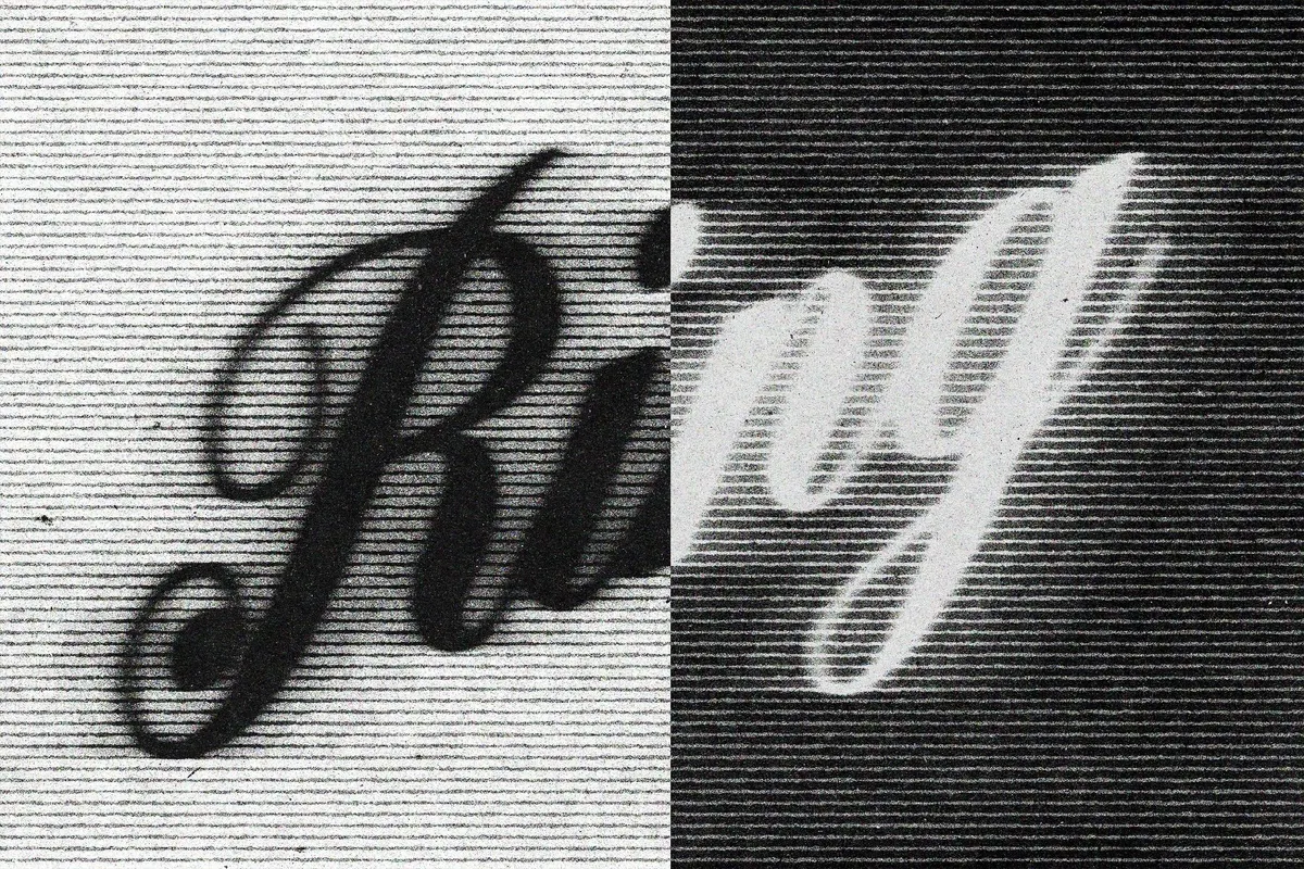 Line Print Distortion Text Effect