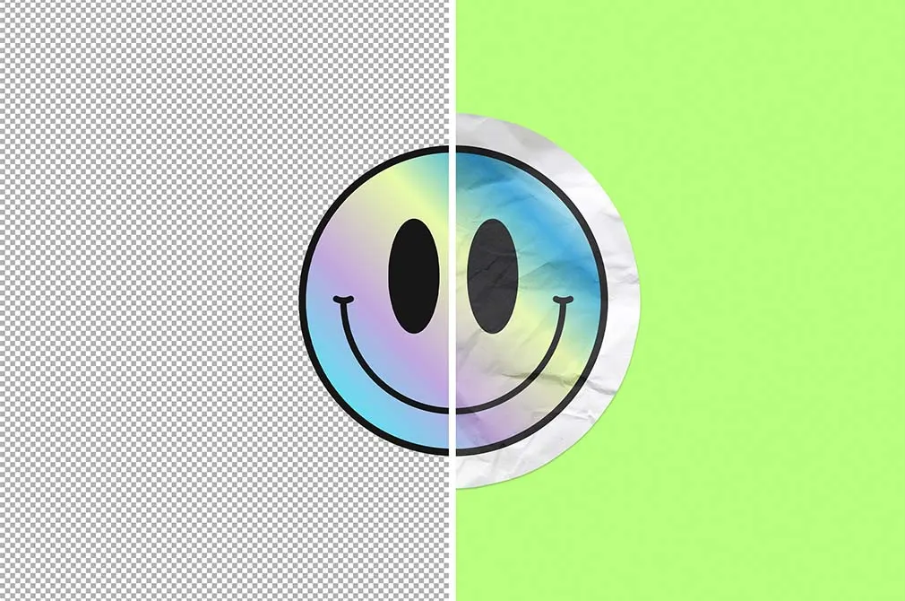 Wrinkled Paper Sticker Mockup