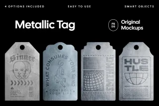 Metallic Tag Mockup