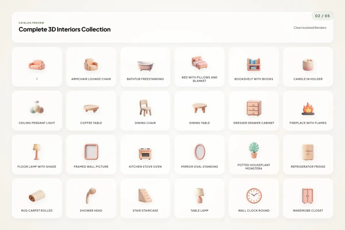 3D Interior Icons