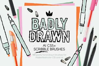 Badly Drawn Scribble Illustrator Brushes