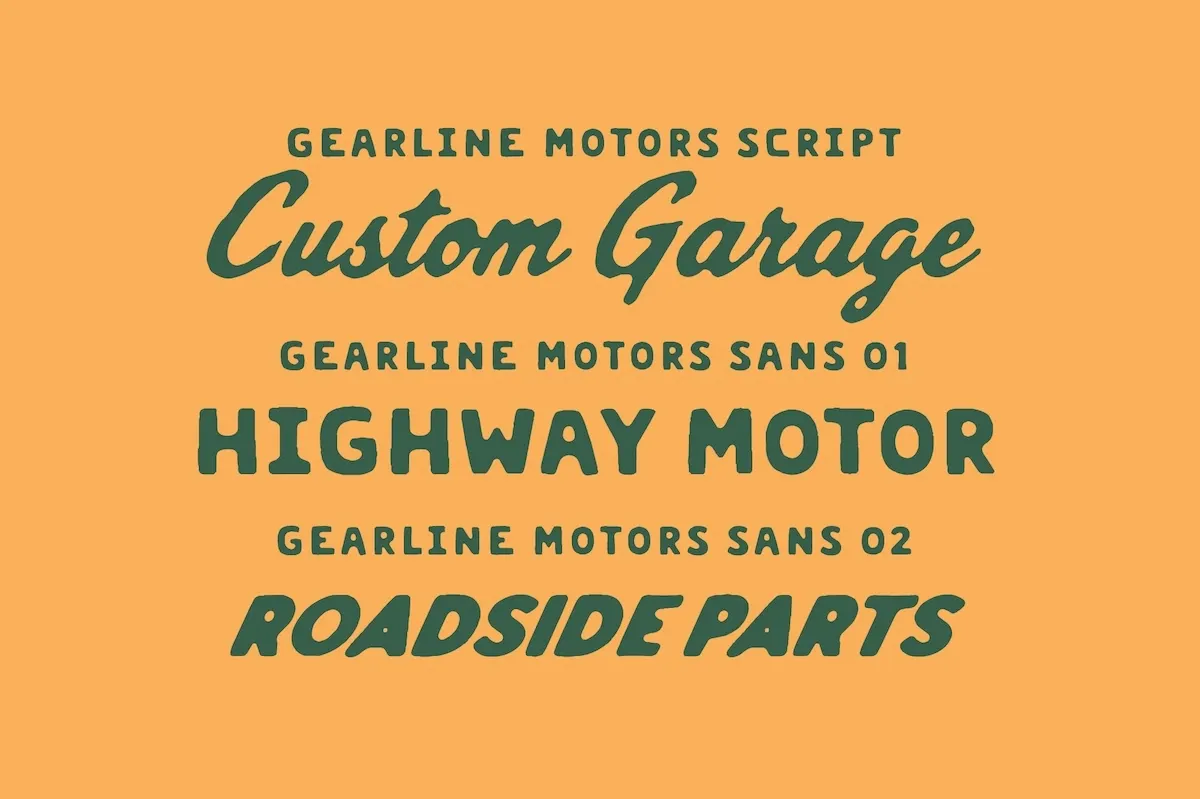 Gearline Motors - Vintage Garage Font Family