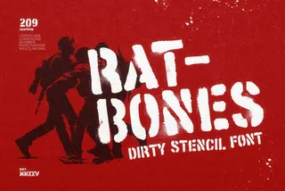 Ratbones — Dirty Stencil Font