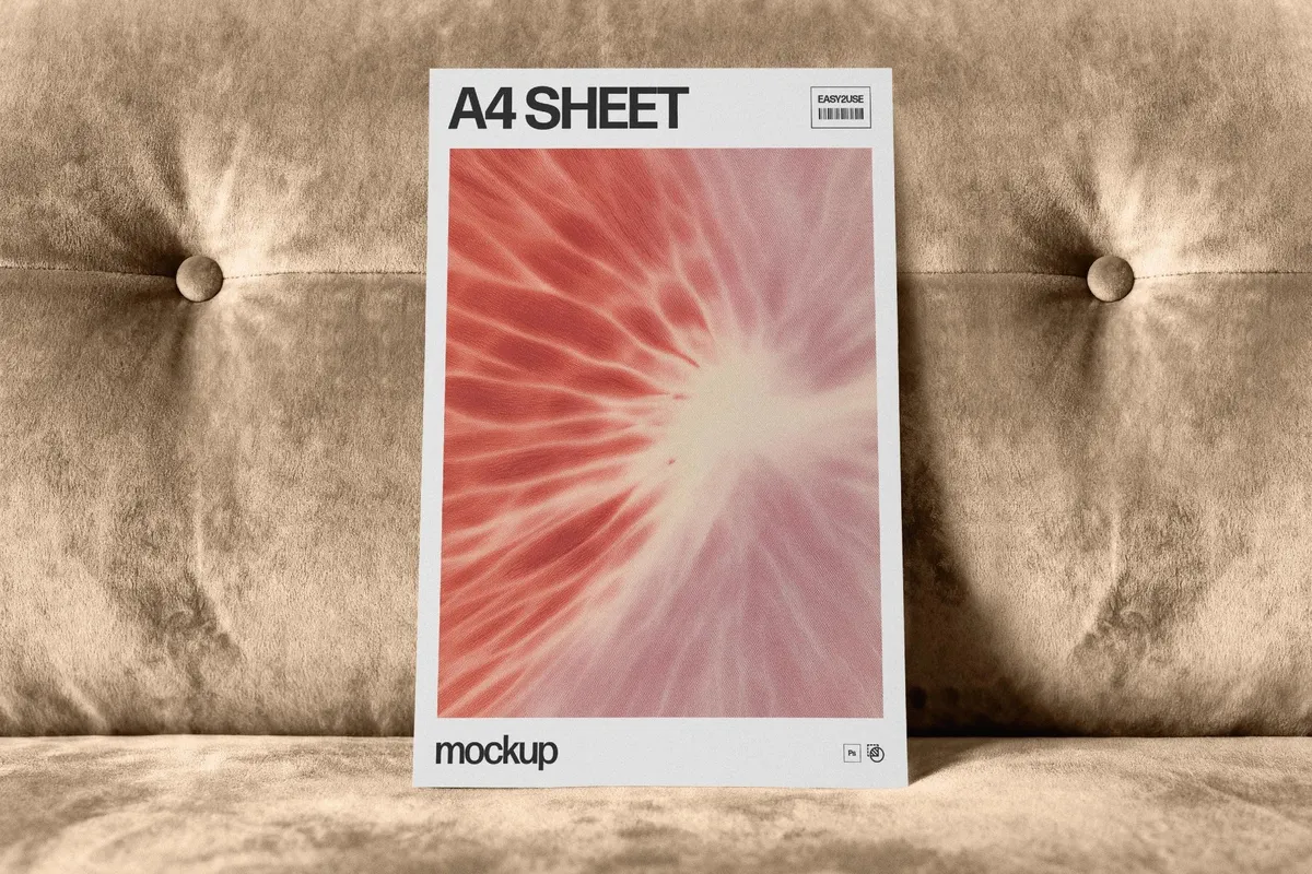 A4 Paper Sheet Mockup