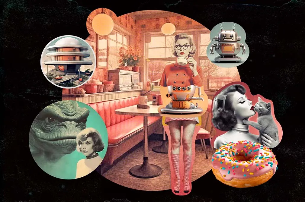 Retrofuturistic Movies Collage Kit