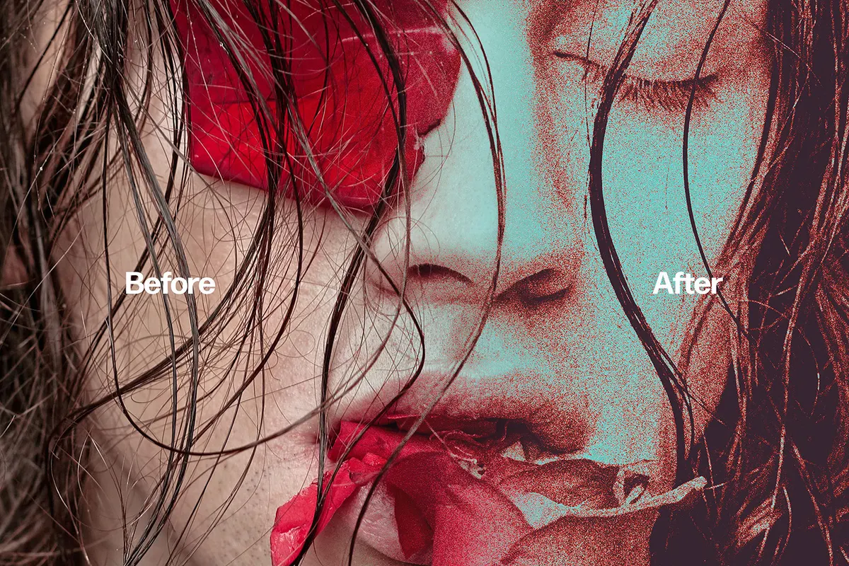 Risograph Dust Photo Effect
