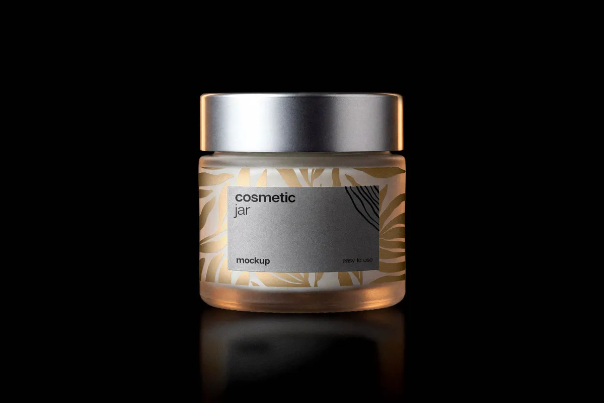 Frosted Cosmetic Jar Mockup