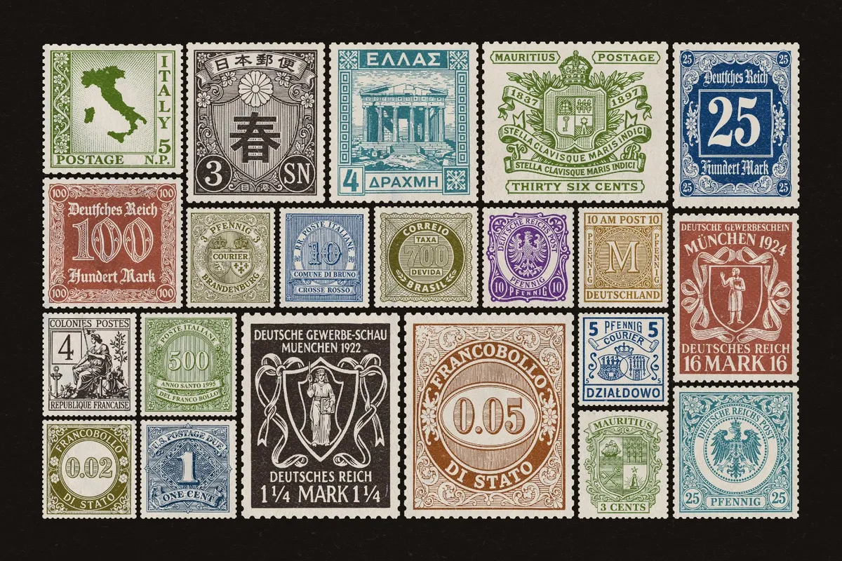 Vintage Postage Stamps Collection