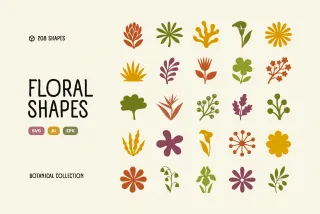 Flora Elements: 208 Botanical Shapes