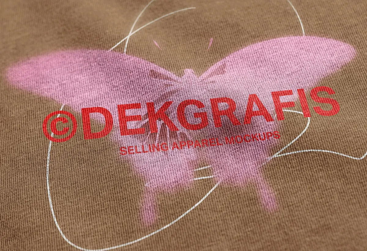 Retro-Washed T-Shirt Fabric Mockup