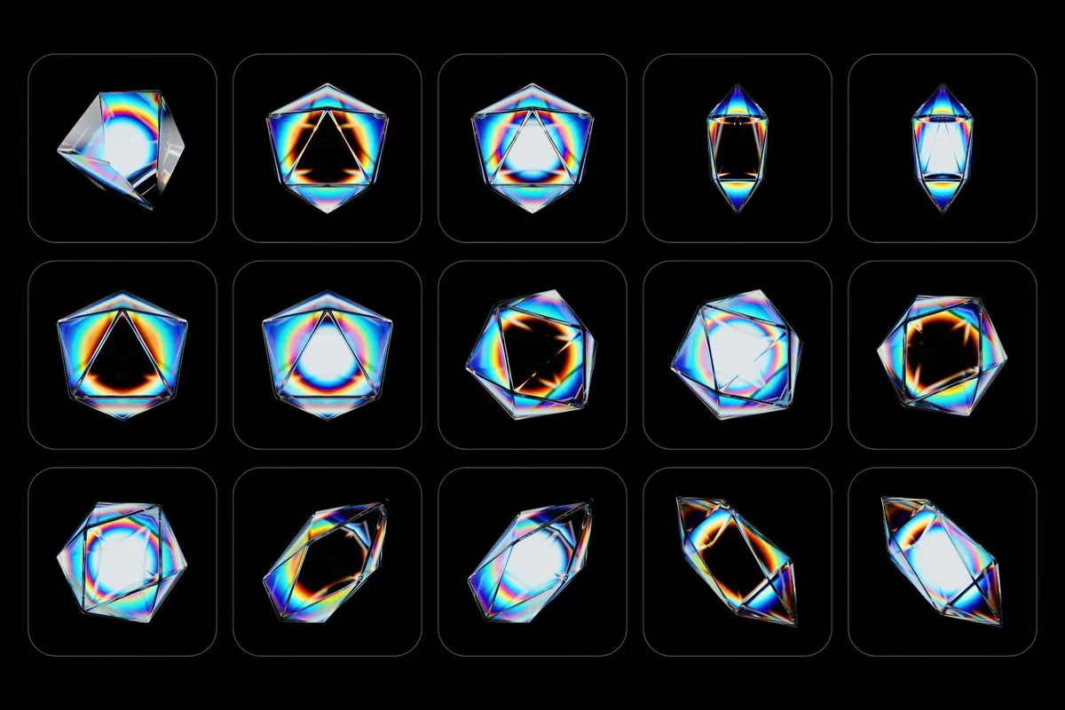 3D Prism Glass Illustrations