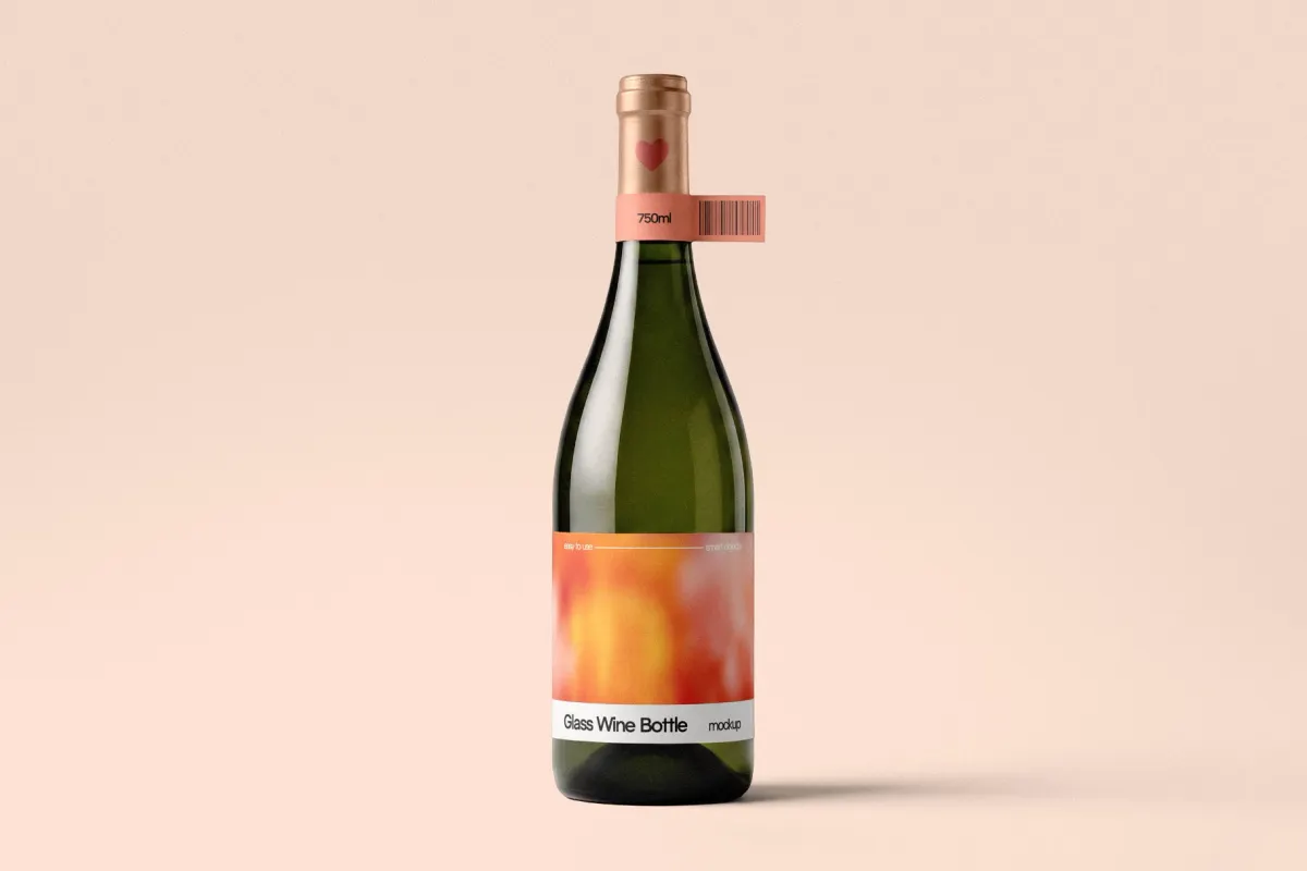 Glass Wine Bottle Mockup