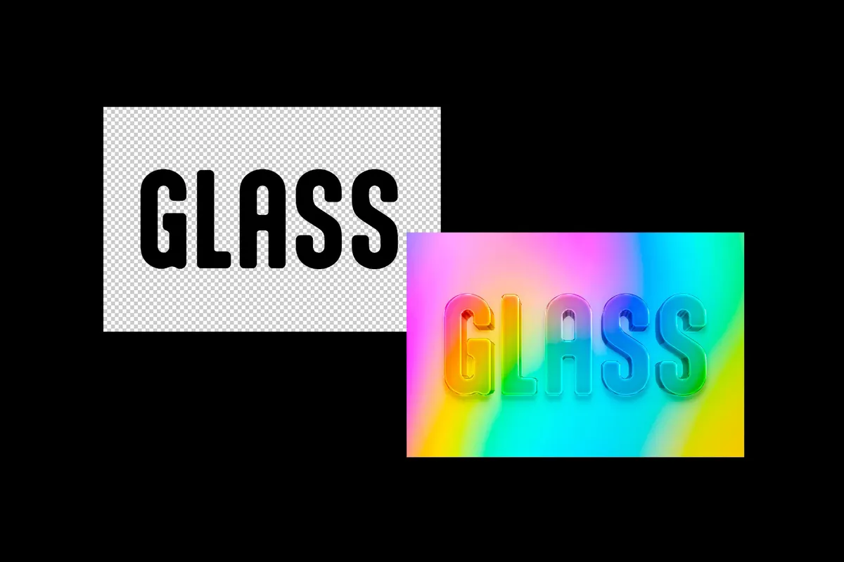 Glass 3D Text Effect