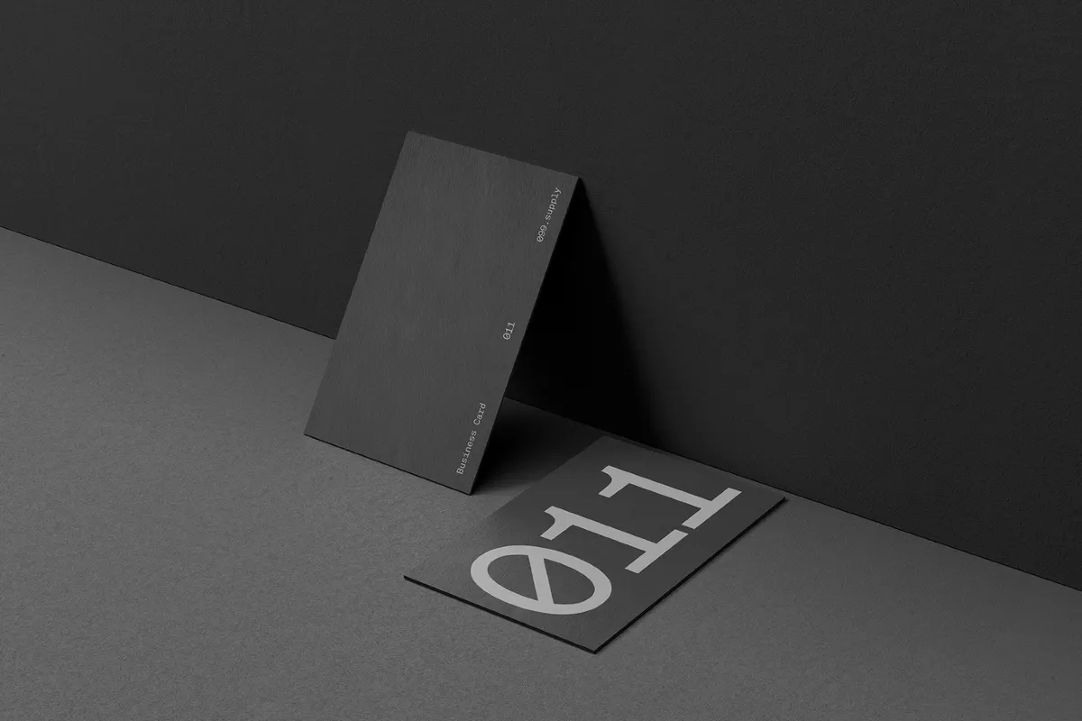 Leaning Business Card Mockup