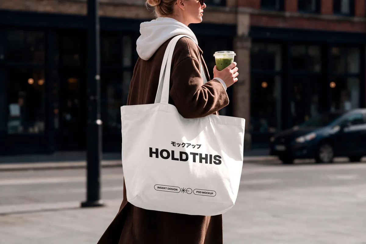 Oversized Tote Bag Mockup