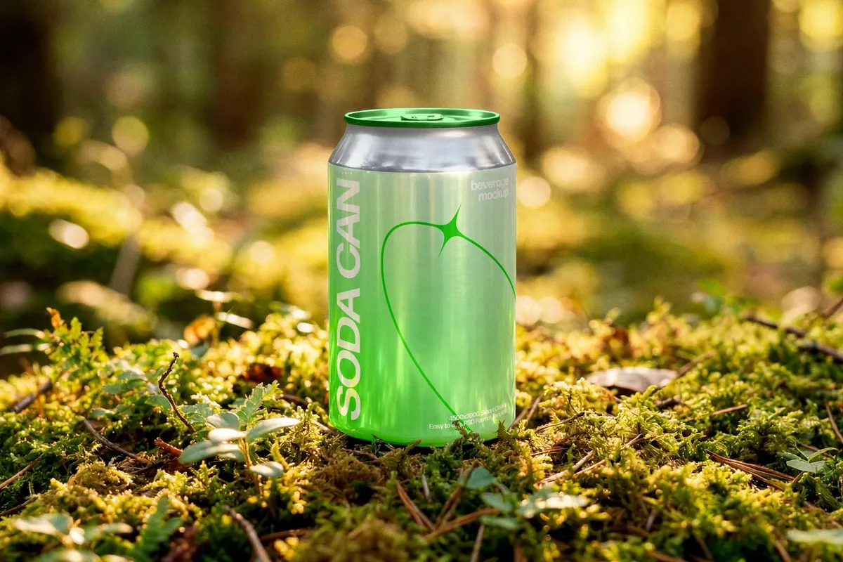 Outdoor Soda Can Mockup