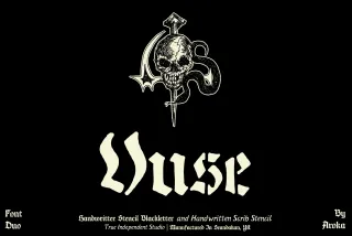 Vuse - Blackletter Stencil Duo Font