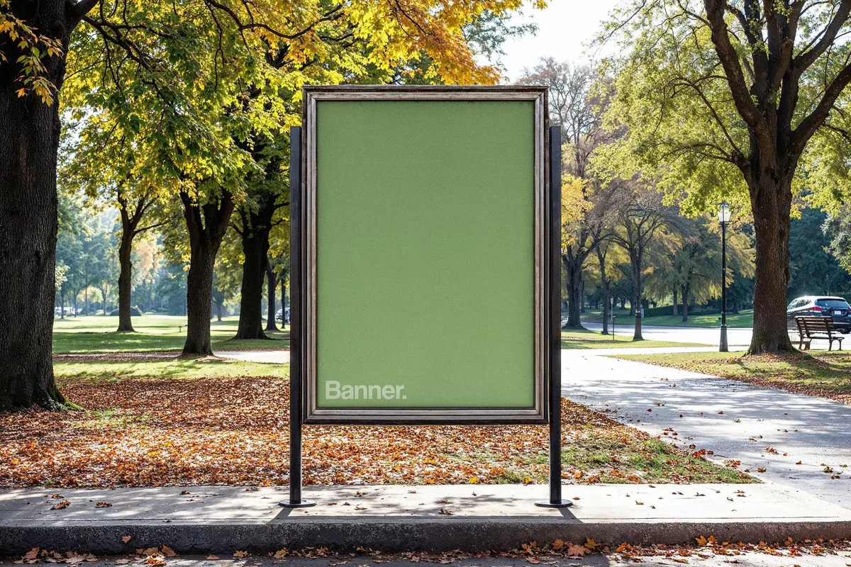 Vertical Park Banner Mockup