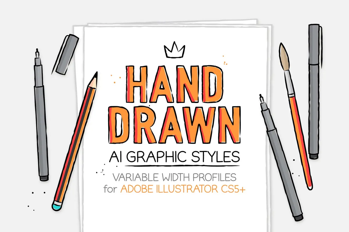 Hand-Drawn Illustrator Brushes & Styles