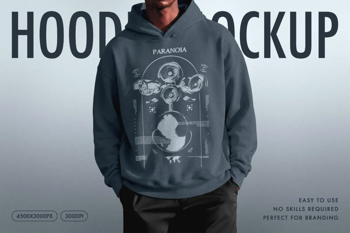 Oversized Men's Hoodie Mockup