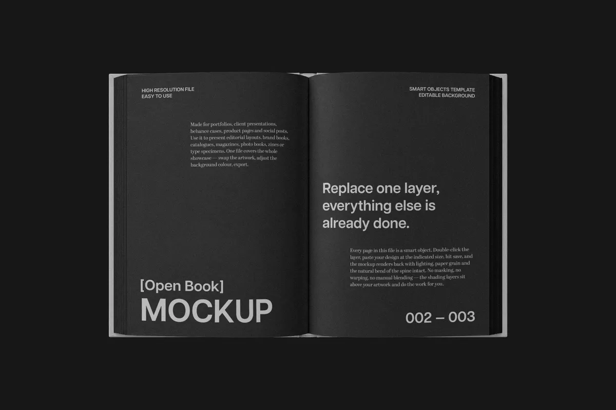 Opened Hardcover Book Mockup