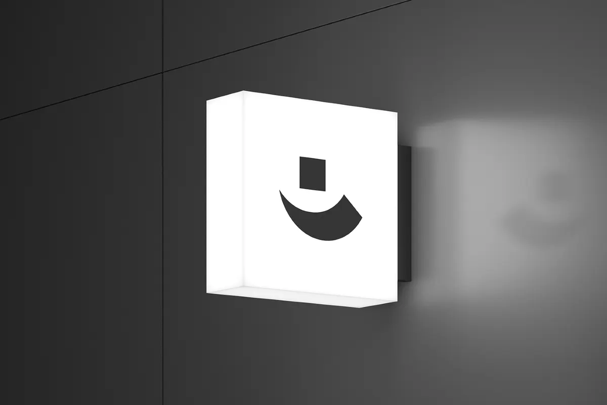 Illuminated Wall Sign Mockup