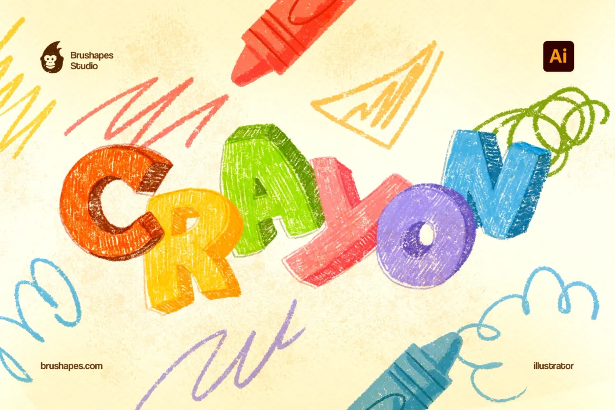 Joyful Crayon Illustrator Brushes