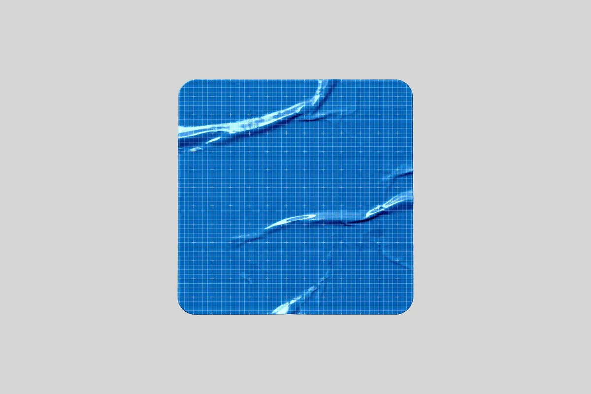 Square Round-Corner Sticker Mockup