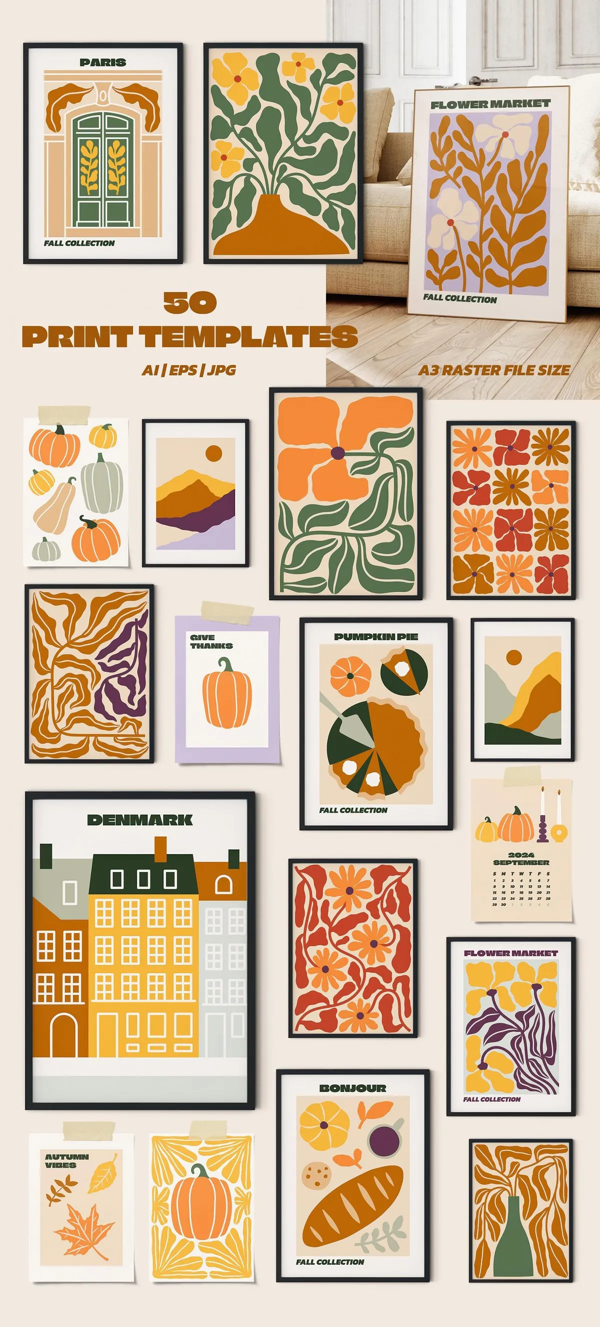 Neutral Flowers Vector Print Creator