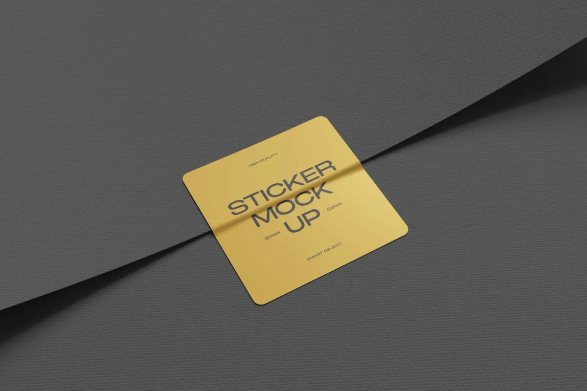 Square Sticker Mockup