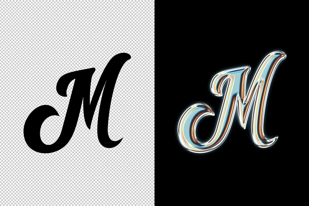 Vintage Gleam Chrome Text Effect