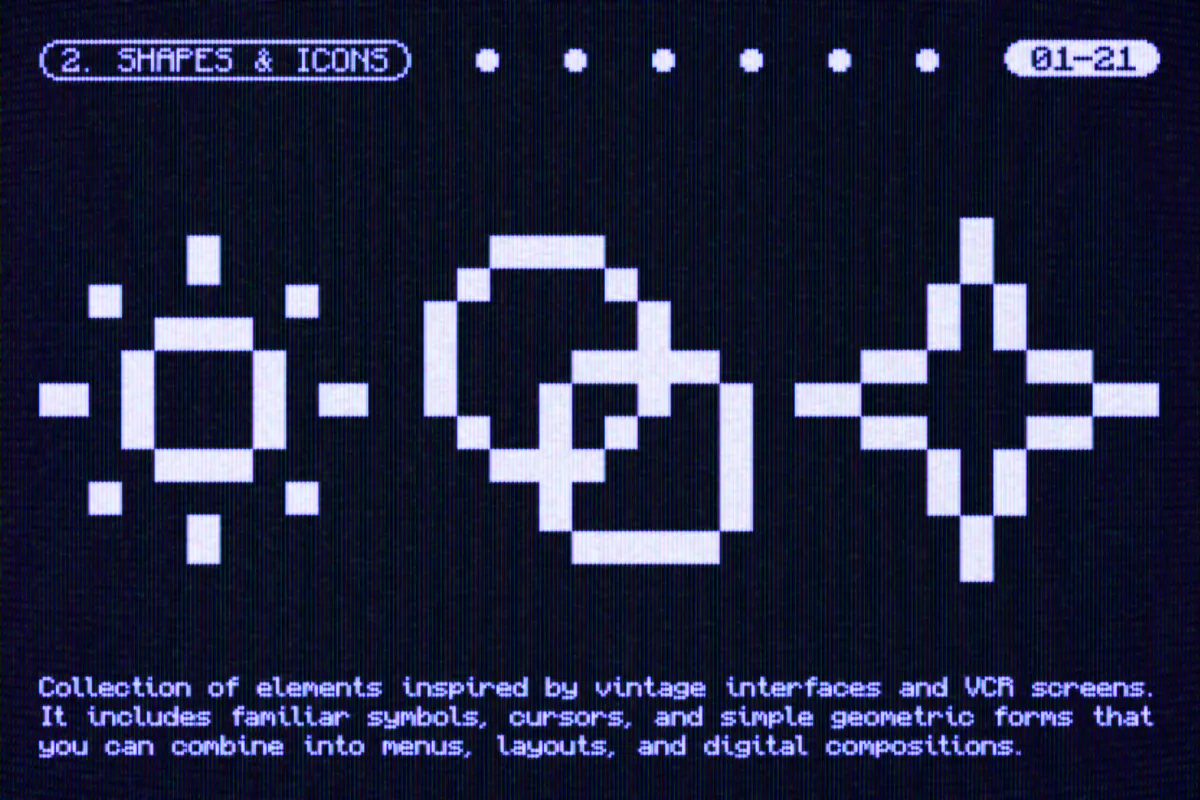 VCR Pixel Menu Graphics