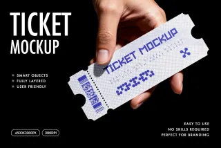 Handheld Concert Ticket Mockup