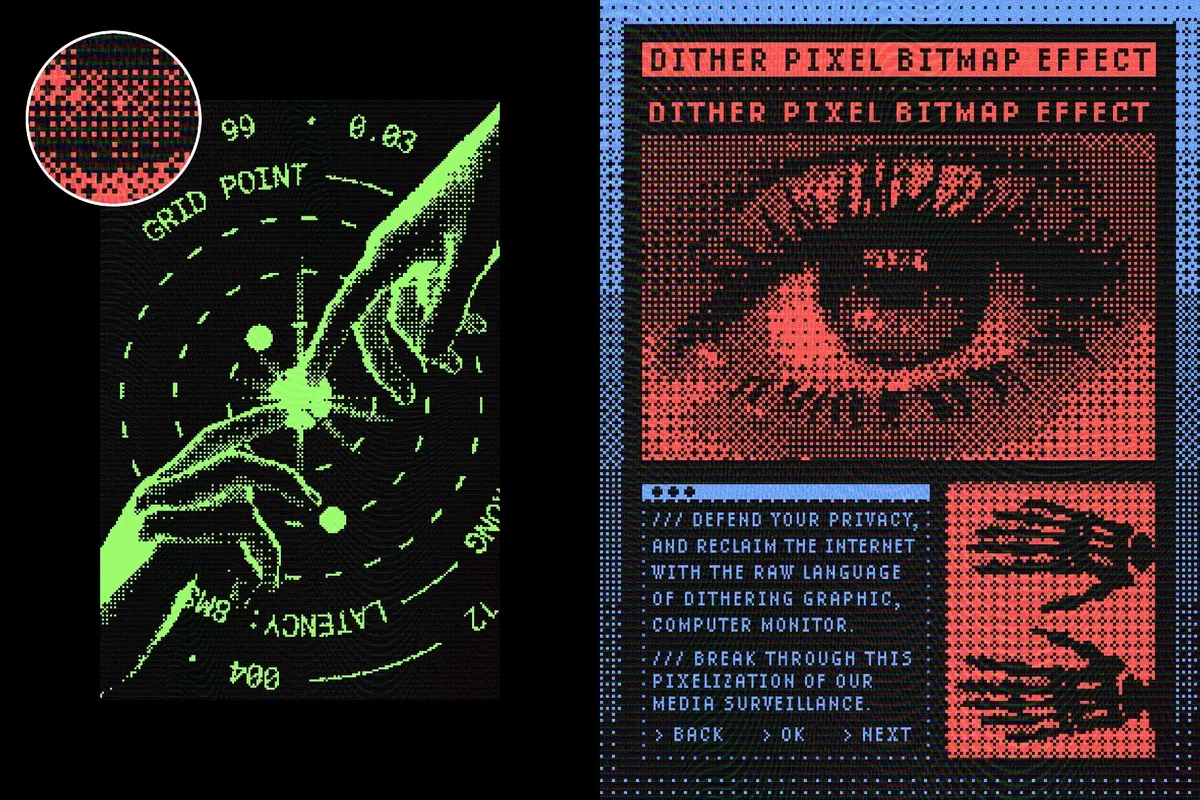 Dither Pixel Bitmap Photo Effect