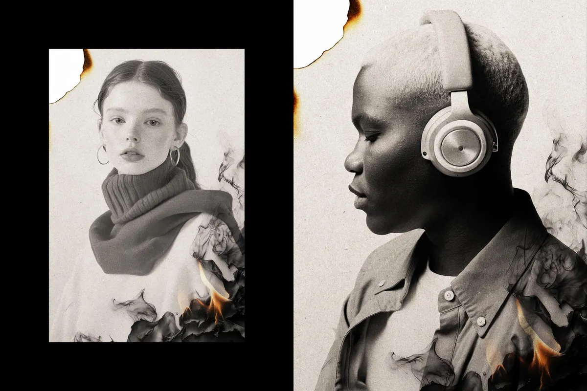 Burn Paper Photo Effect