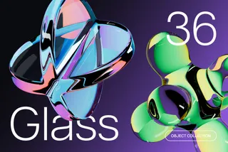 Prismatic Glass — 36 Abstract 3D PNG Elements