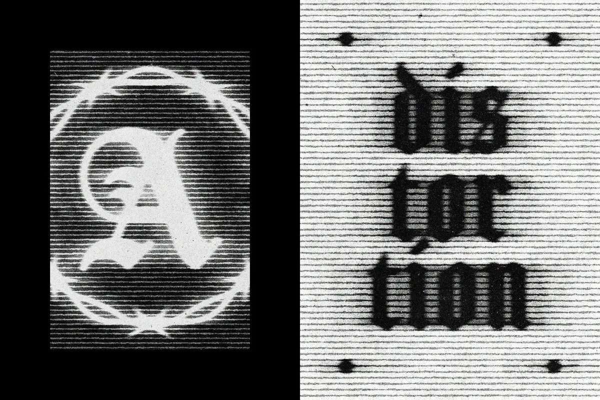Line Print Distortion Text Effect
