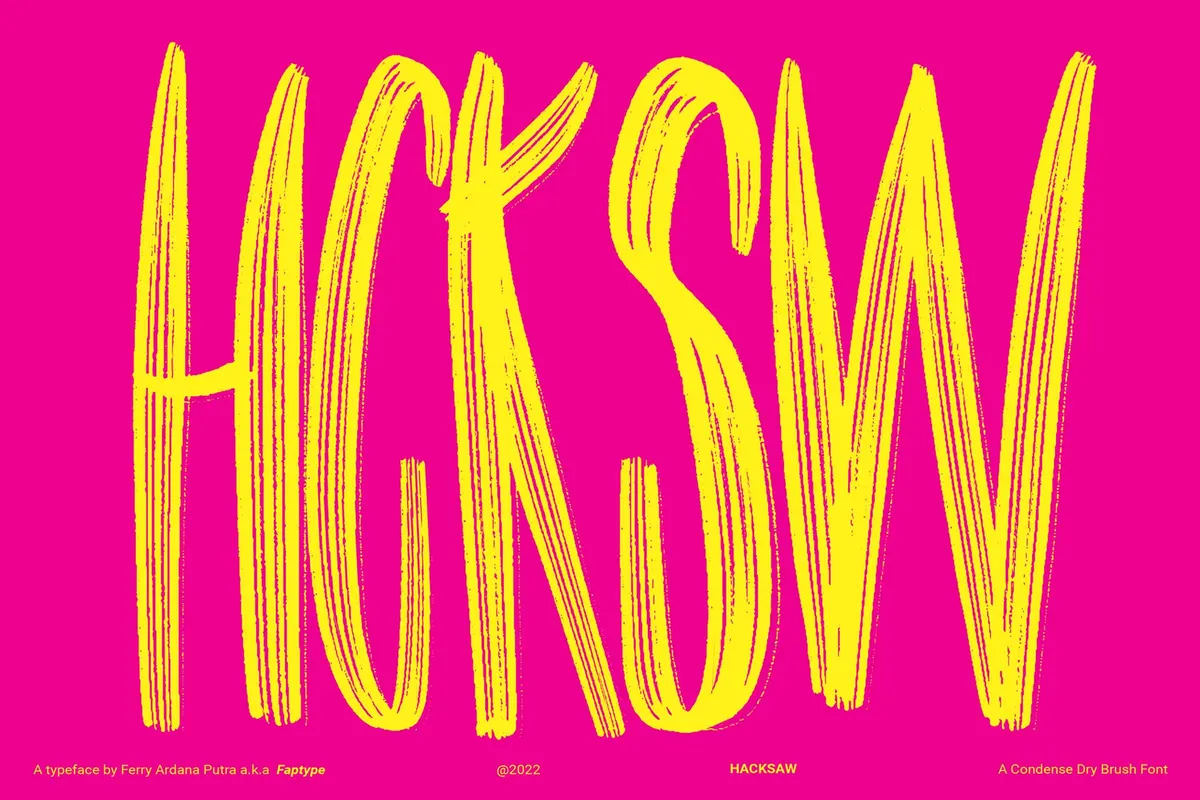 Hacksaw — Condensed Dry Brush Font