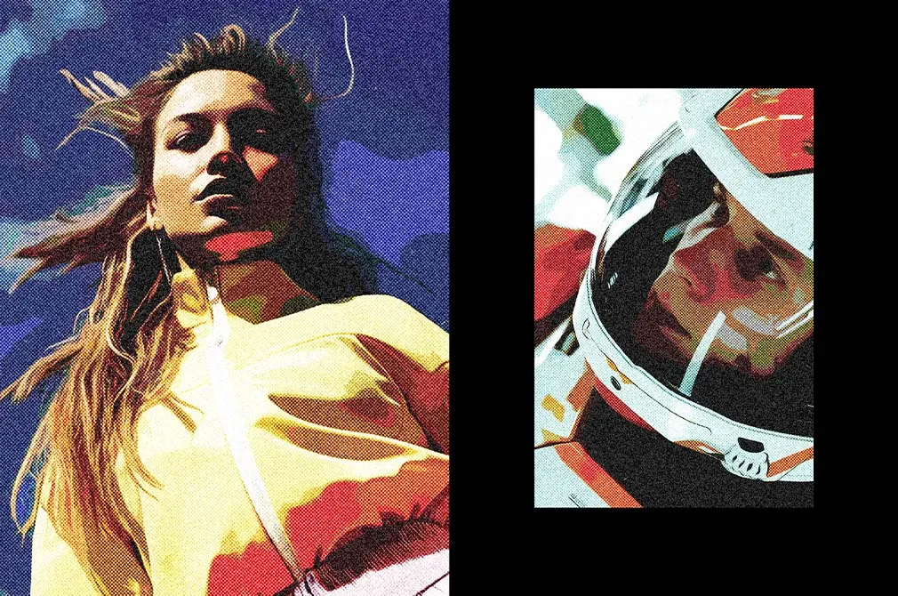 Noise Halftone Photo Effect