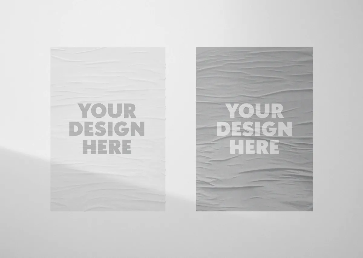 Pasted Paper Poster Mockup