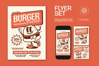 Orange Burger Promo Flyer