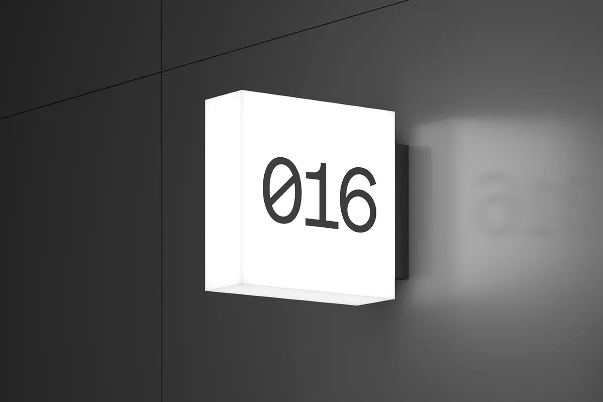 Illuminated Wall Sign Mockup