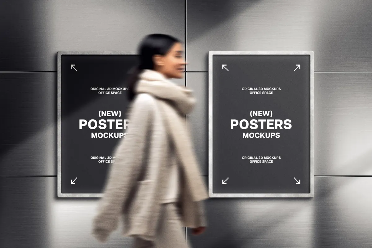 Outdoor Metal Posters Mockup