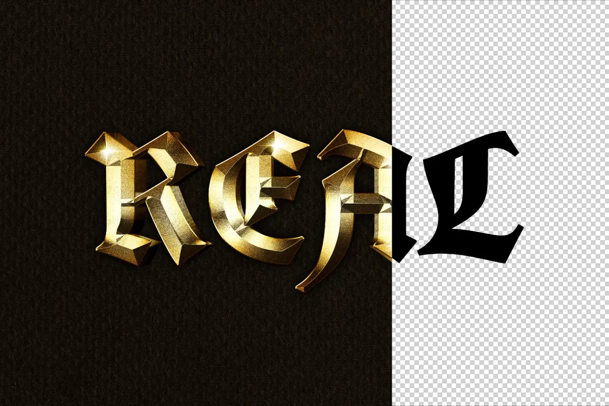 3D Gold Text Effect