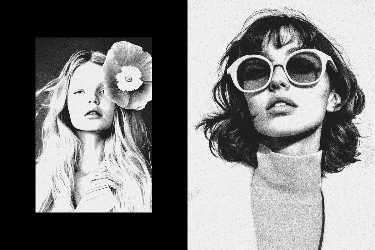 B&W Grain Photo Effect