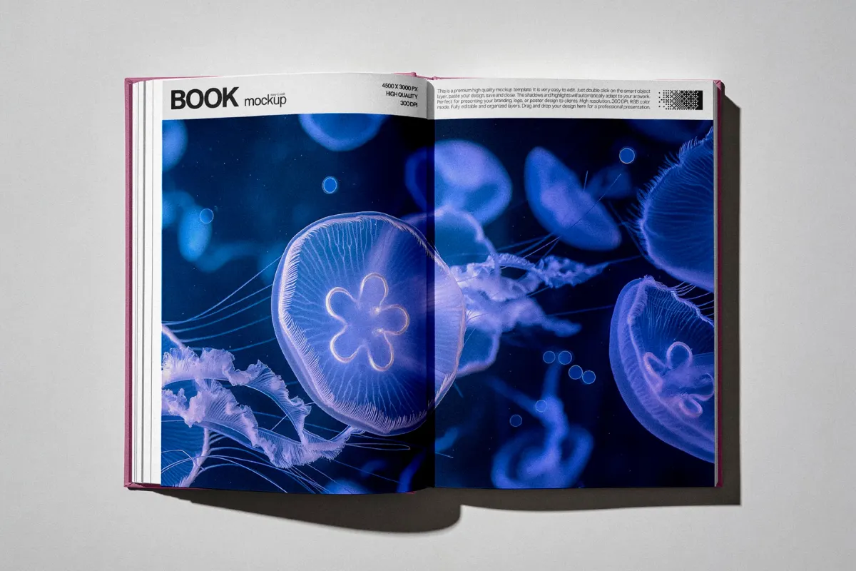 Open Hardcover Book Mockup