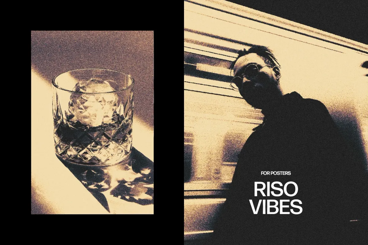 Riso Vibes Poster Photo Effect